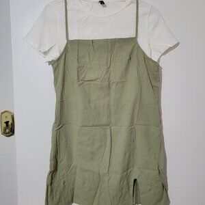 2 piece summer mini dress/ crop top set